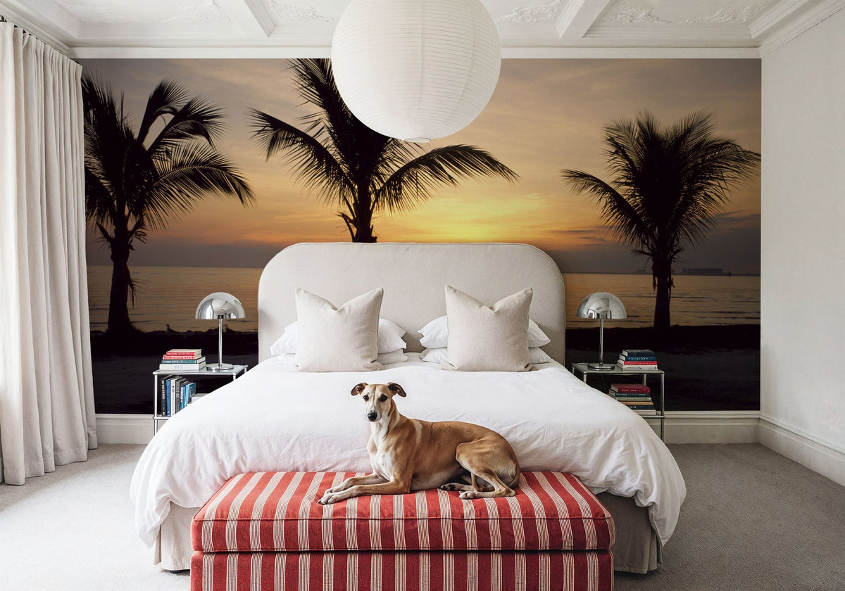 Sunset Palms Mural Wallpaper - room preview 03