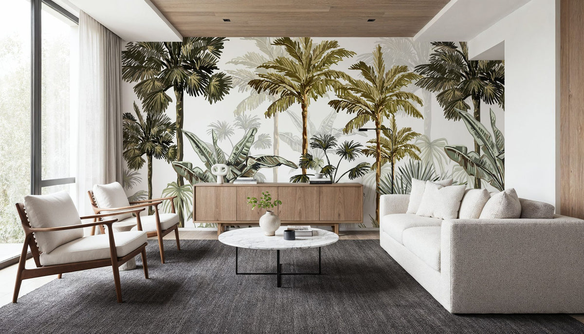 Playful Palms Mural Wallpaper - room preview 03