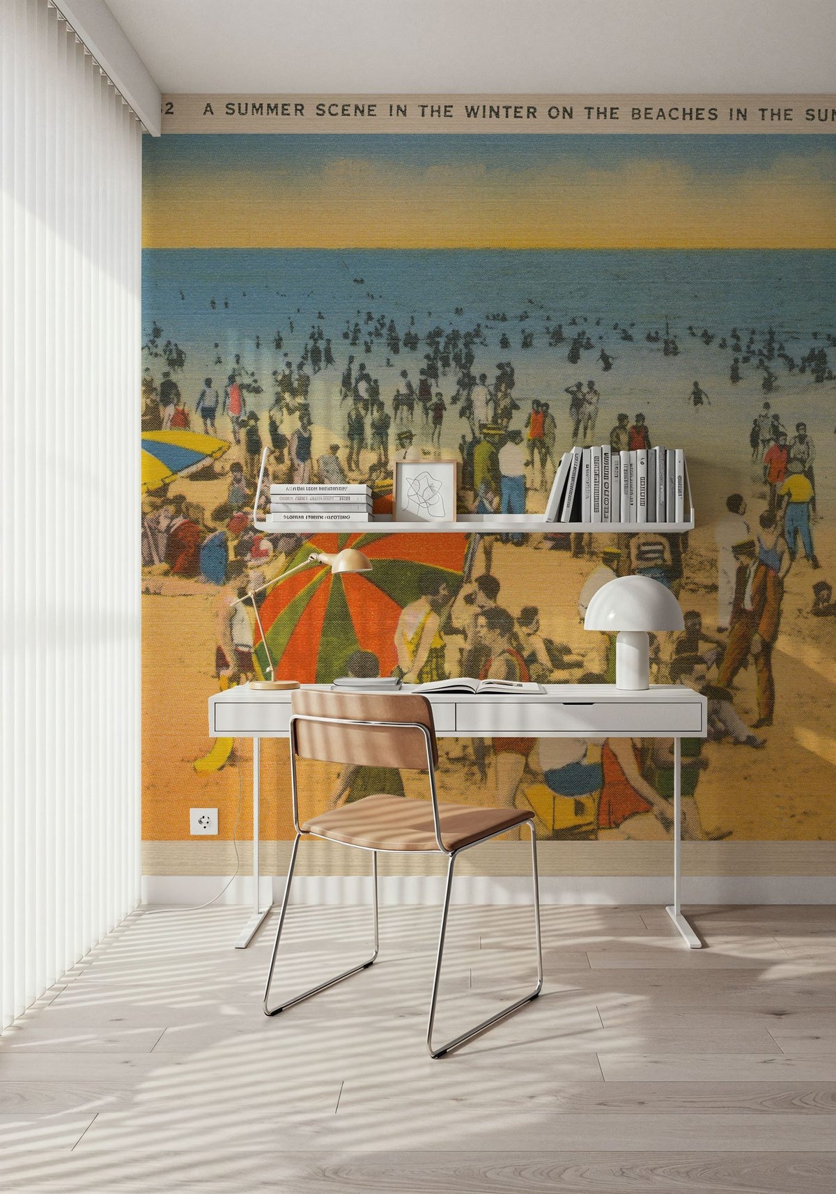 Winter Beach Postcard Mural Wallpaper - room preview 03
