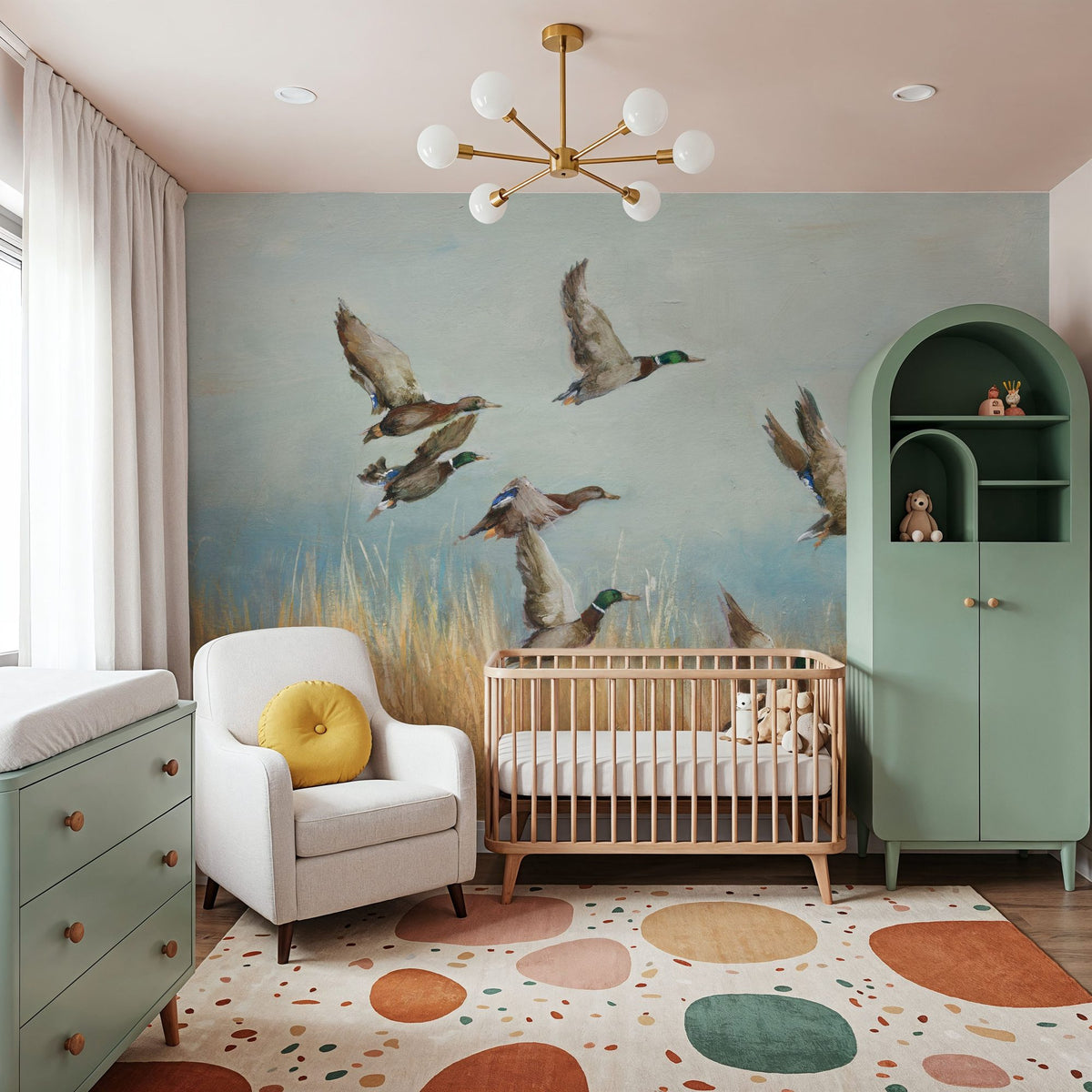 Autumn Flock Mural Wallpaper - room preview 03