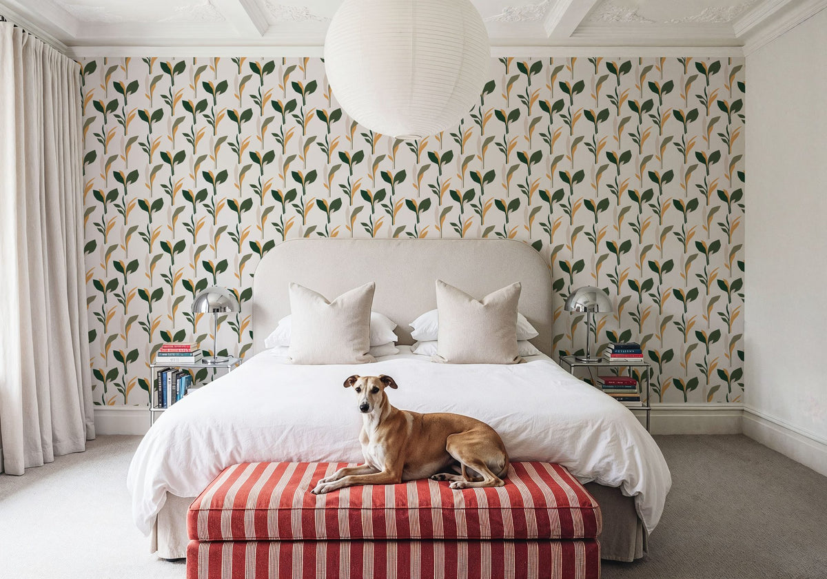 Spray of Leaves Mural Wallpaper - room preview 03