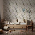Time to Share Floral White Mural Wallpaper - room preview 03