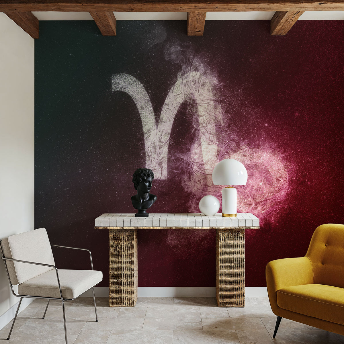 Capricorn Zodiac of Stars Mural Wallpaper - room preview 03