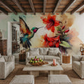 Dance of Hummingbird Mural Wallpaper - room preview 03