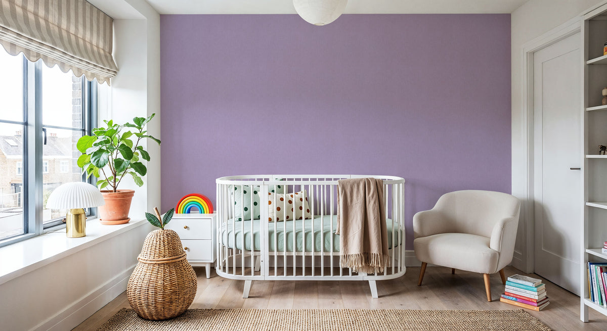 Linen Mist Bright Collection, Lavender Mural Wallpaper - room preview 03