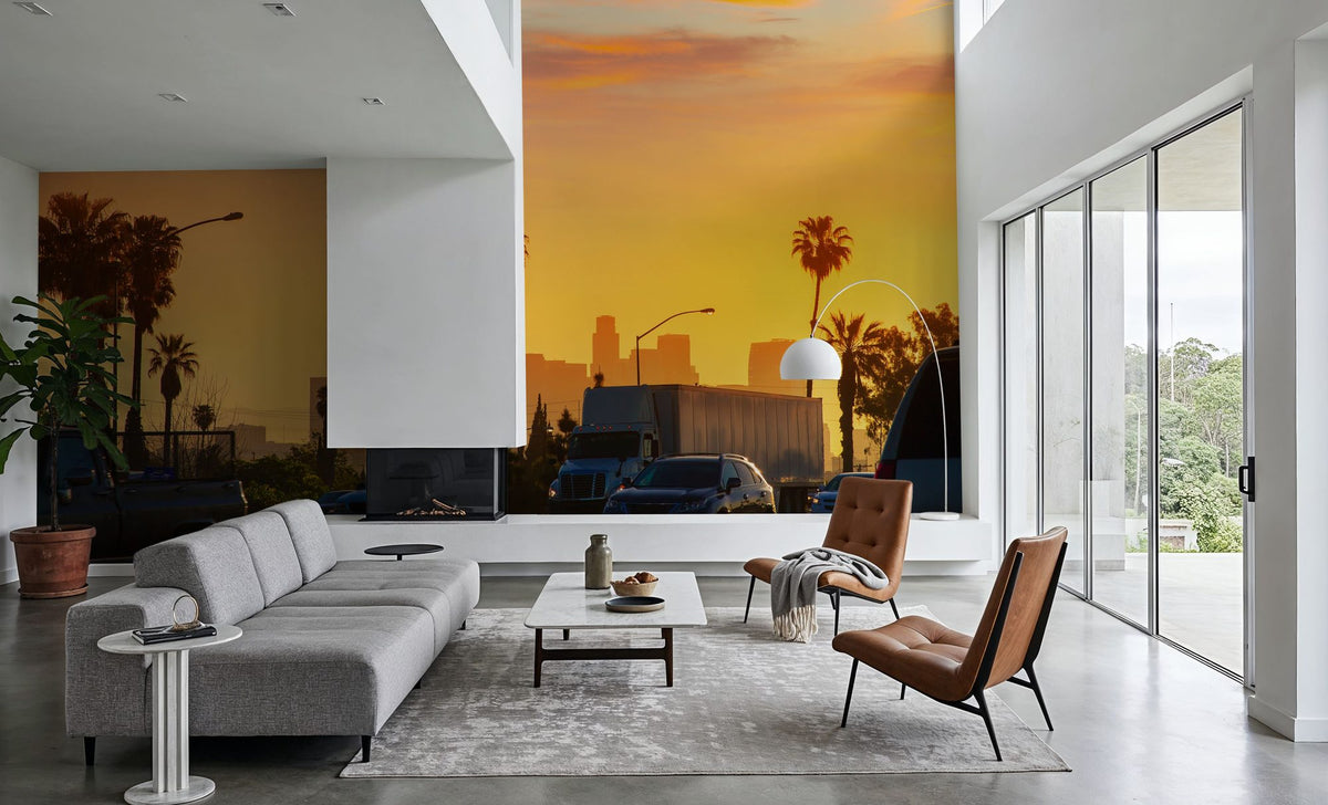 LA Sunset Mural Wallpaper - room preview 03