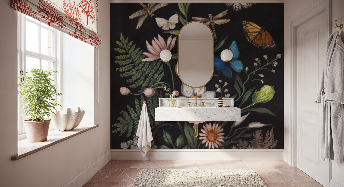 Gothic Botanical Mural Wallpaper - room preview 03
