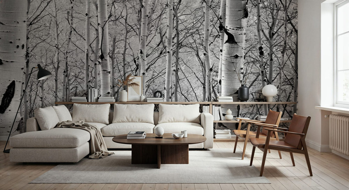 Silver Birch Symphony Mural Wallpaper - room preview 03