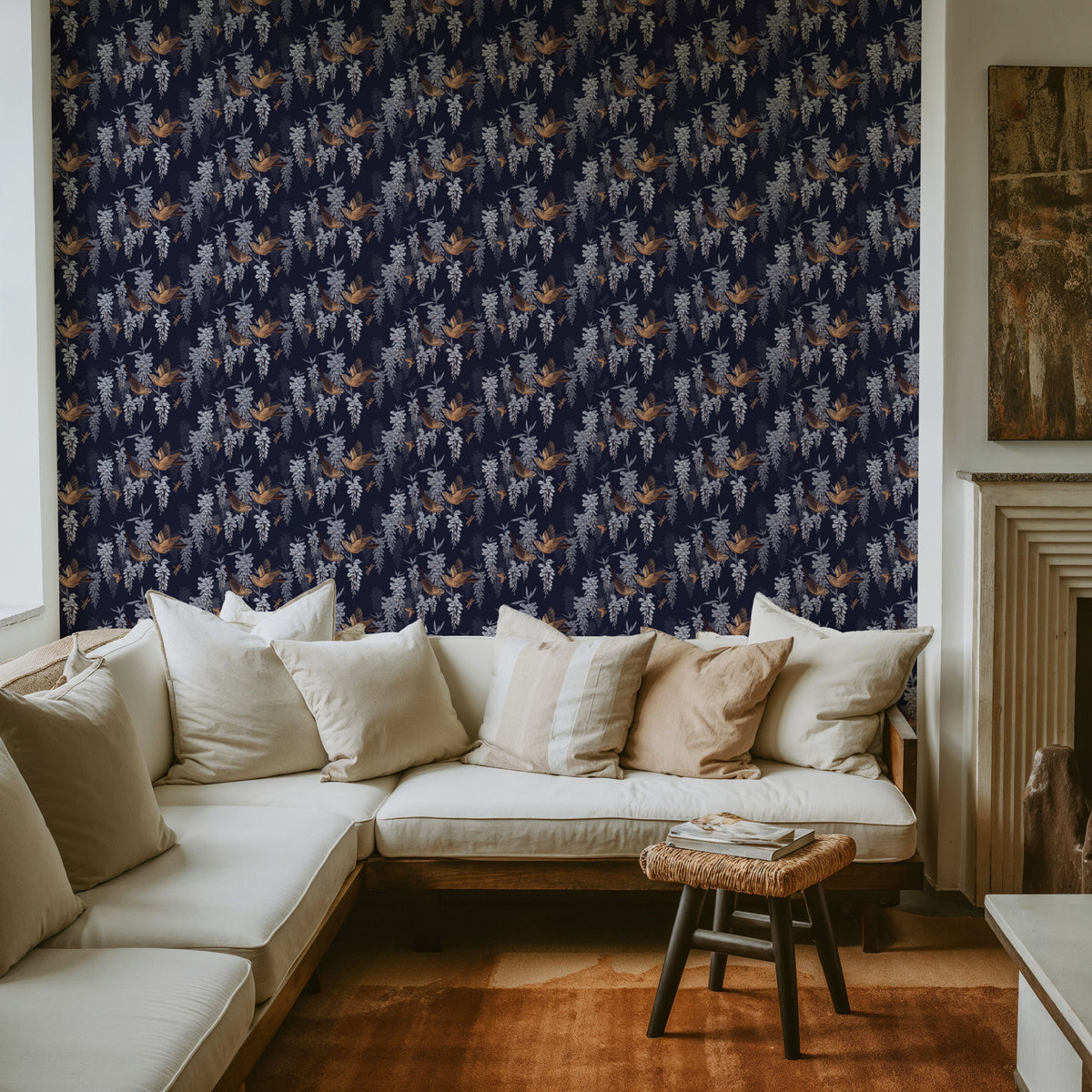 Elegant Birds Pattern Mural Wallpaper - room preview 03