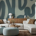 Modern Abstract, Light Teal Mural Wallpaper - room preview 03