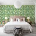 Mellow Lemons Blue Mural Wallpaper - room preview 03