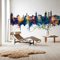 Nice France Skyline Blue & Bronze Mural Wallpaper - room preview 03