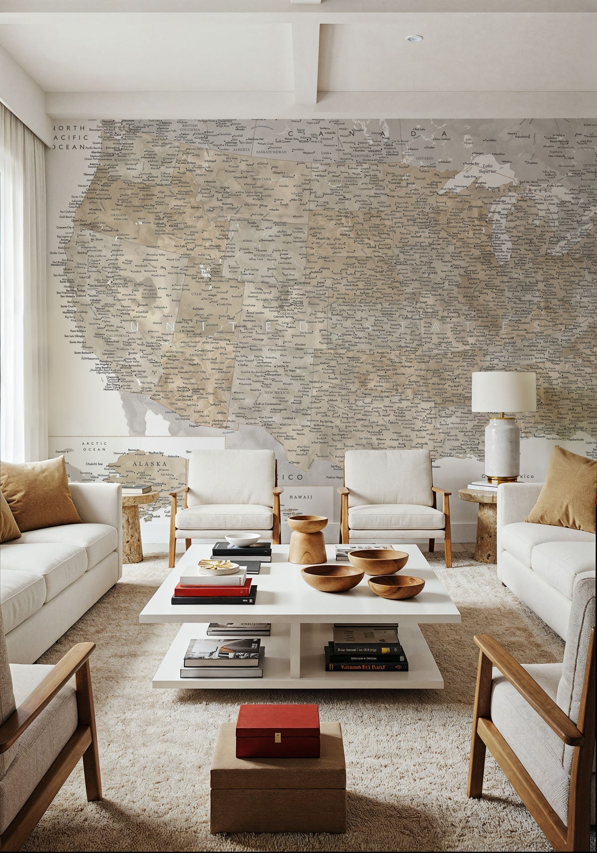 US Map Detailed - Abey Mural Wallpaper - room preview 03