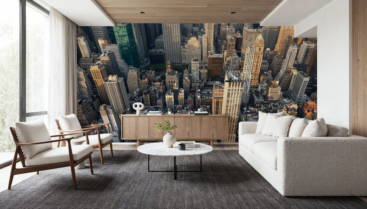 City From Above Mural Wallpaper - room preview 03