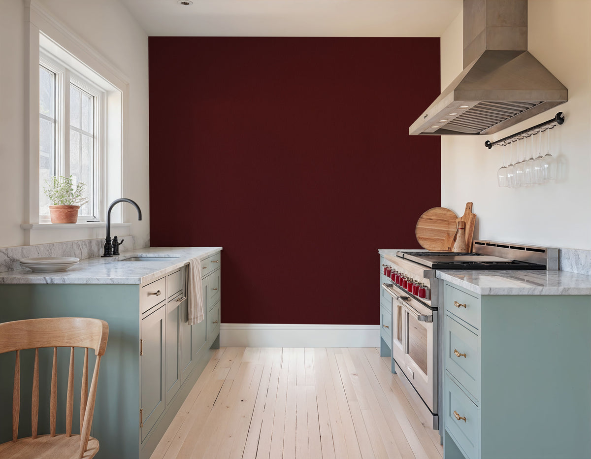 Faux Sand Stucco Finish, Burgundy Mural Wallpaper - room preview 03
