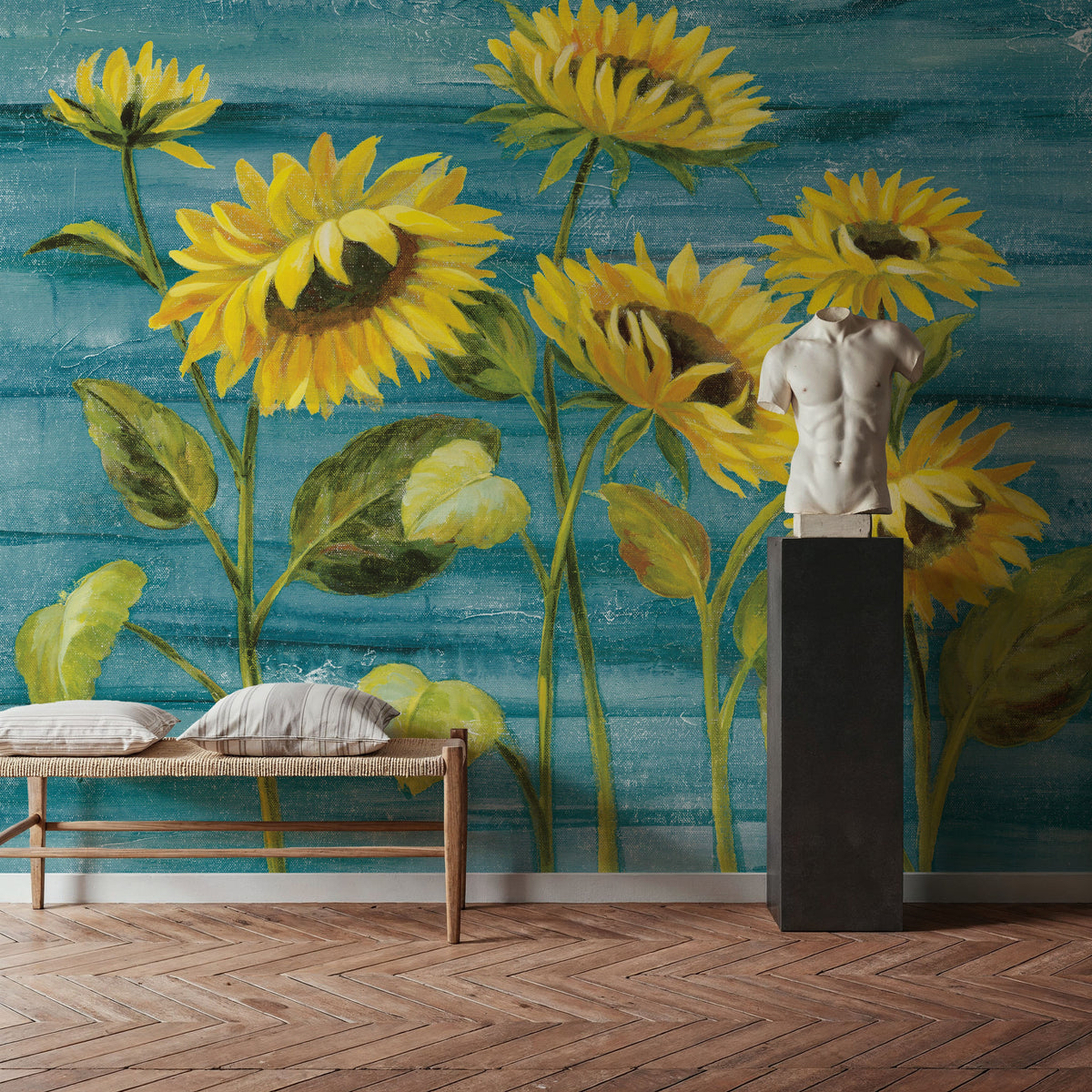 Sunflower Walls Mural Wallpaper - room preview 03