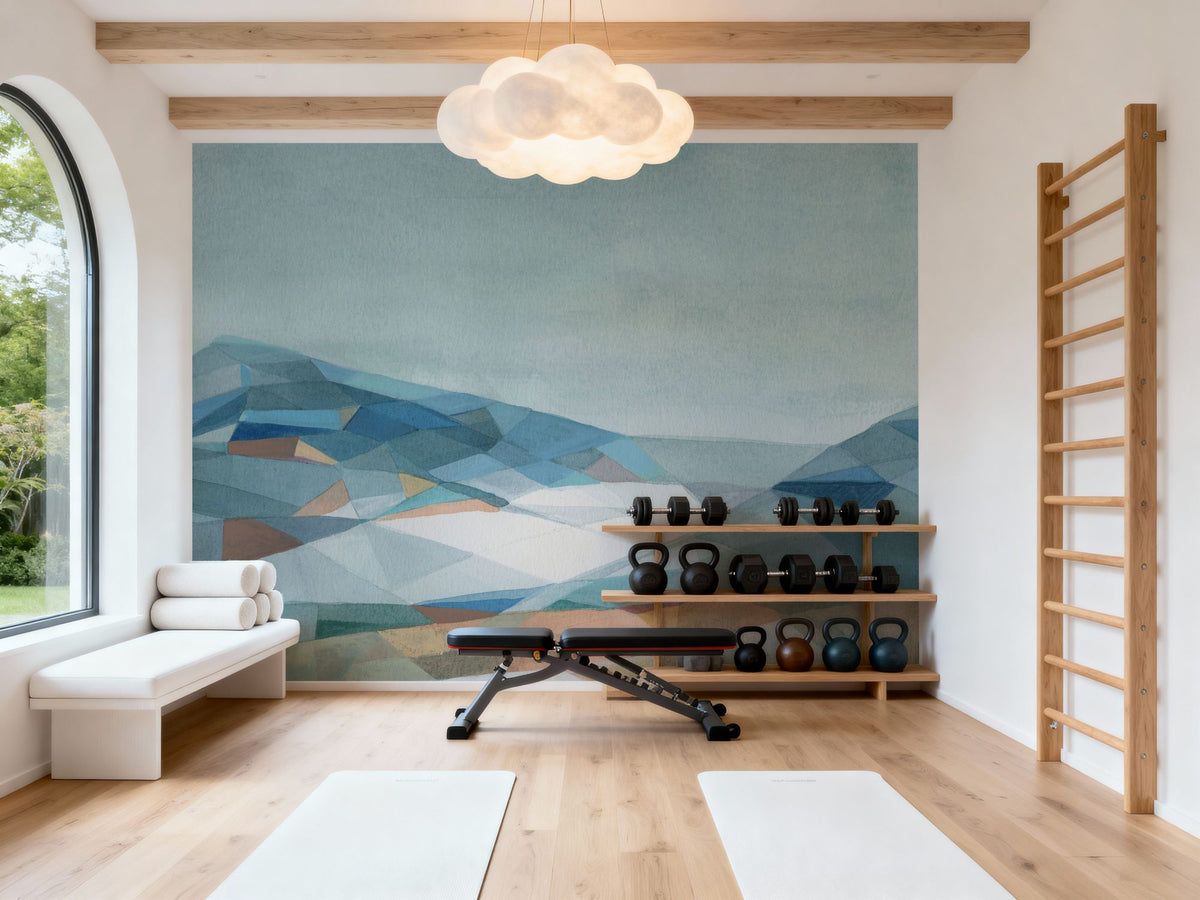 Geo Mountain Mural Wallpaper - room preview 03