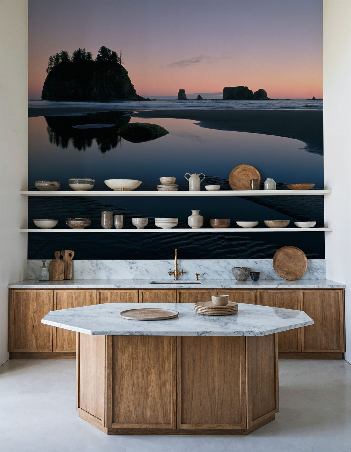 Tidal Pool Sunsets Mural Wallpaper - room preview 03