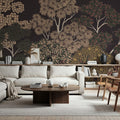 Overleaf Woodland, Cocoa Mural Wallpaper - room preview 03