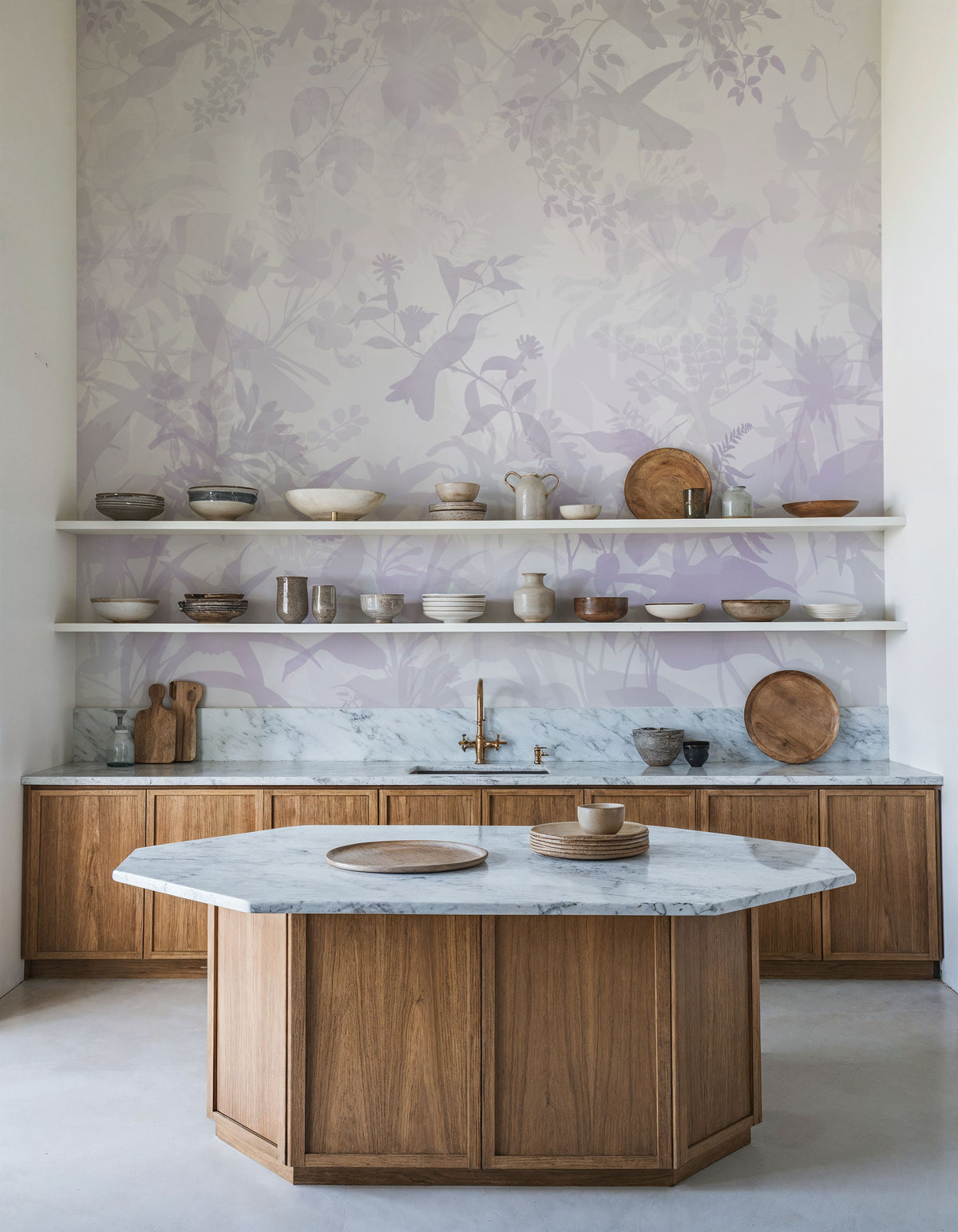 Watermark Birds Mural Wallpaper - Light Tone - room preview 03