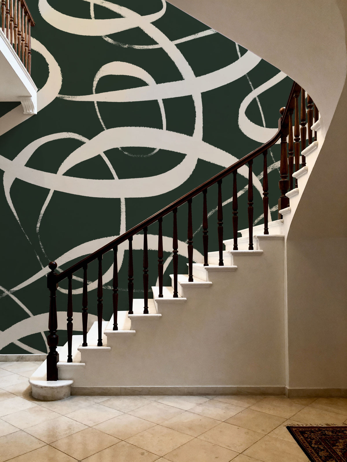 Beige Circles Mural Wallpaper - room preview 03