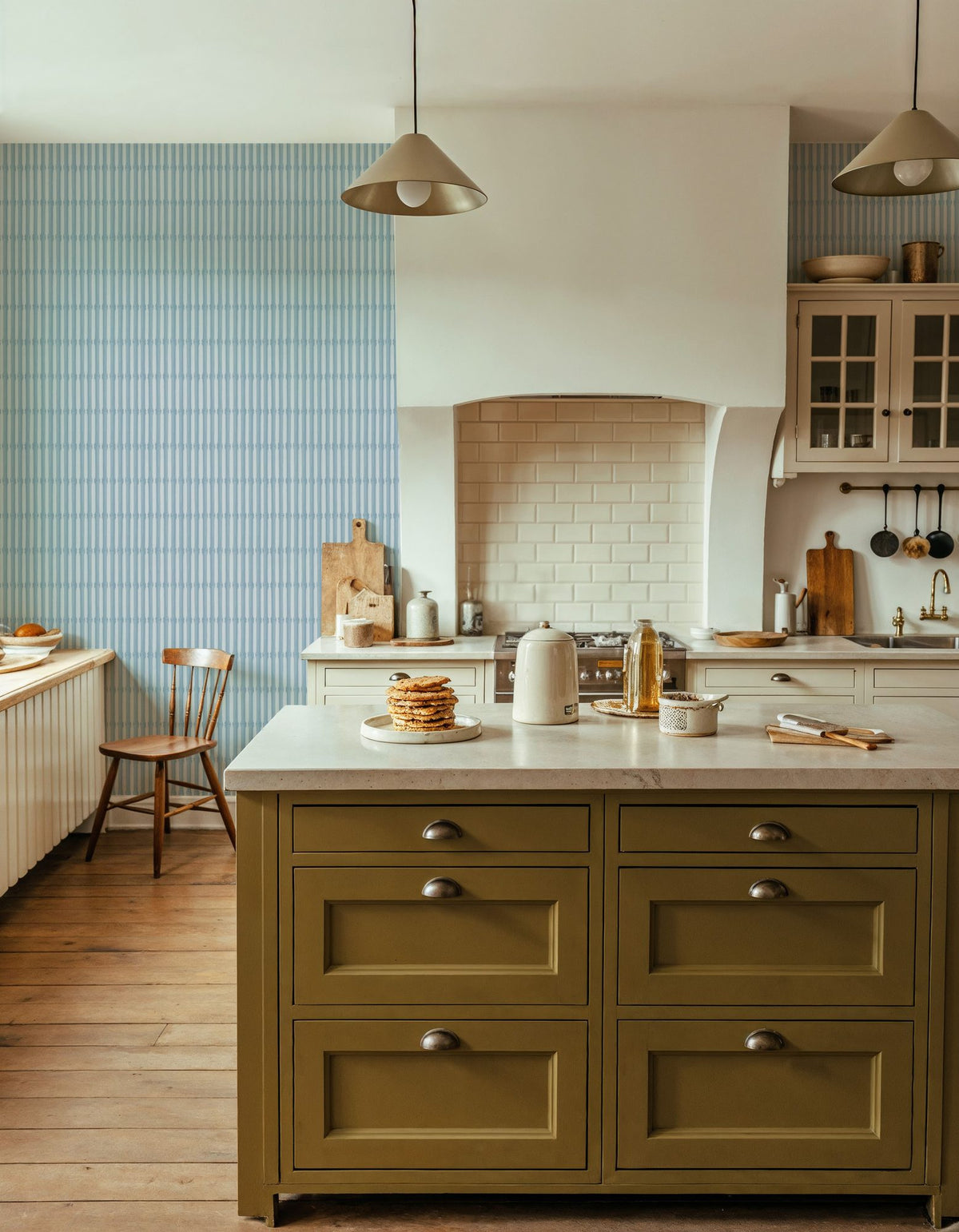 Bamboo Stripes, Sky Mural Wallpaper - room preview 03