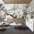 Peony Melody Green Mural Wallpaper - room preview 03