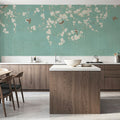 Beneath the Cherry Tree Mint Mural Wallpaper - room preview 03