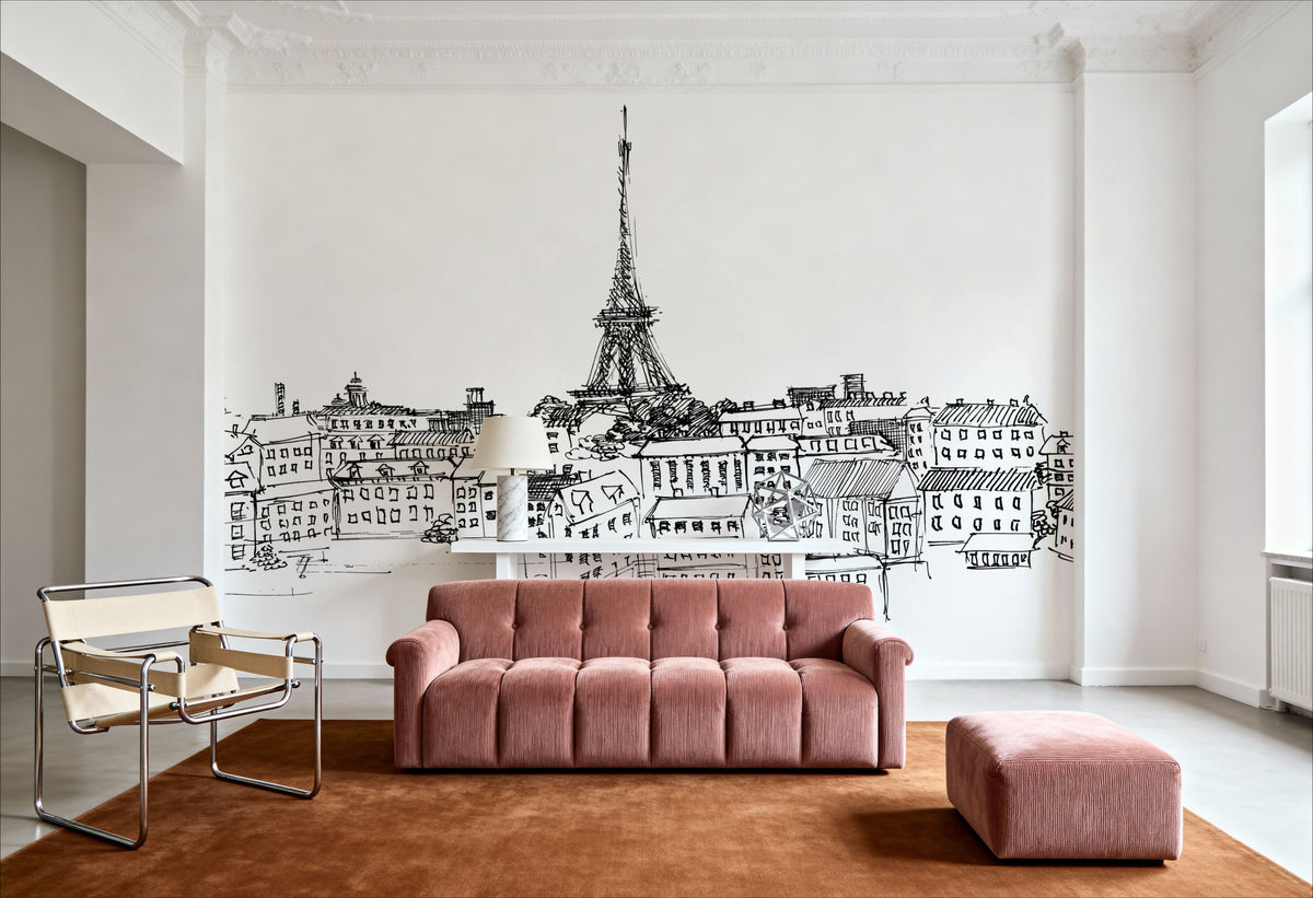 Paris Skyline IV Mural Wallpaper - room preview 03