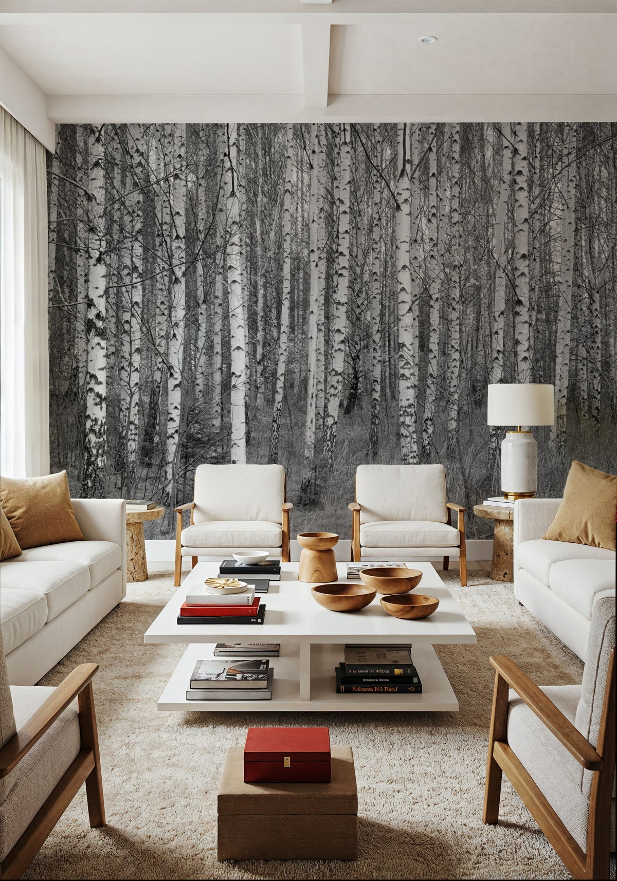 Birch Symphony Mural Wallpaper - room preview 03