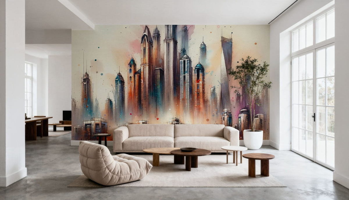 Dubai's Dreamlike Horizon Mural Wallpaper - room preview 03