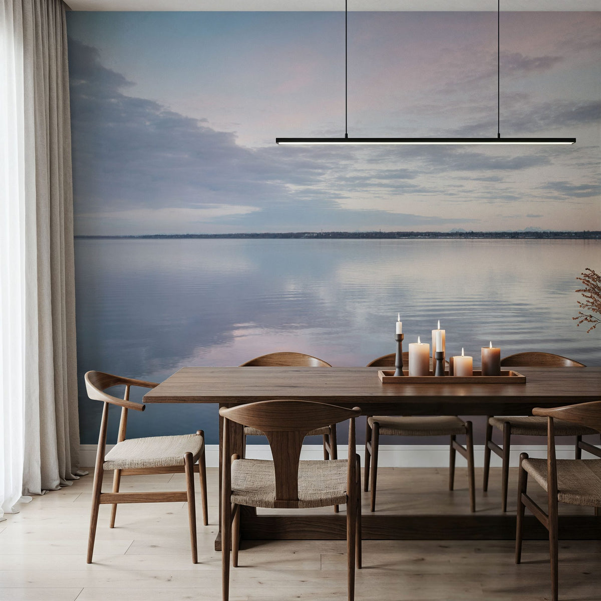 Bay Clouds Reflections Mural Wallpaper - room preview 03