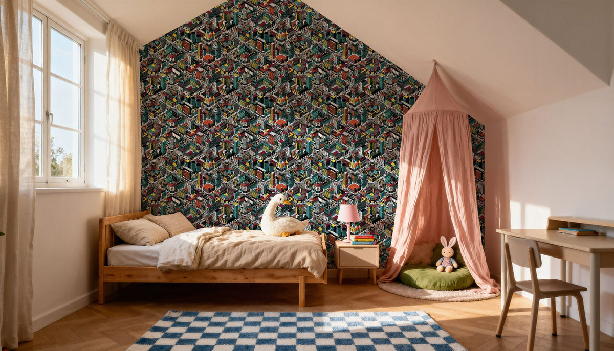 Straight Streets Mural Wallpaper - room preview 03