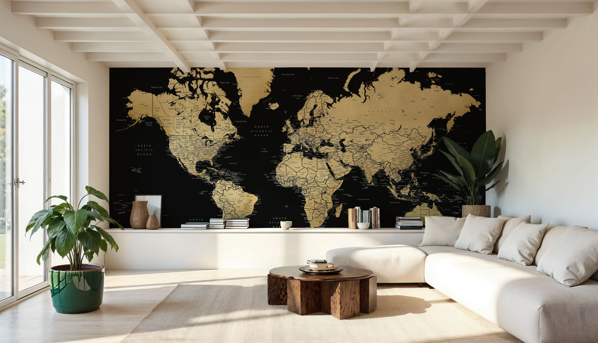 World Map Cities - Eleni Mural Wallpaper - room preview 03