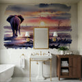 Elephant's Twilight Path Mural Wallpaper - room preview 03