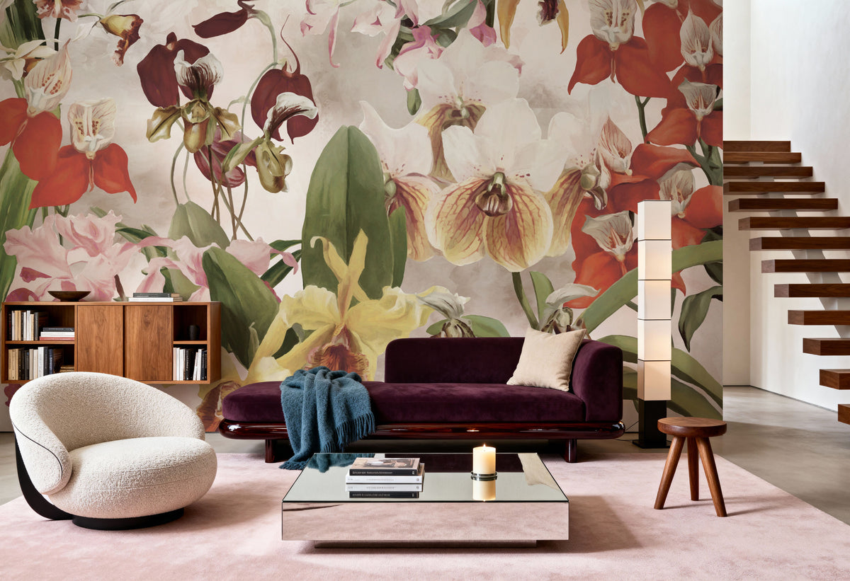 Orchid Mural Wallpaper - room preview 03