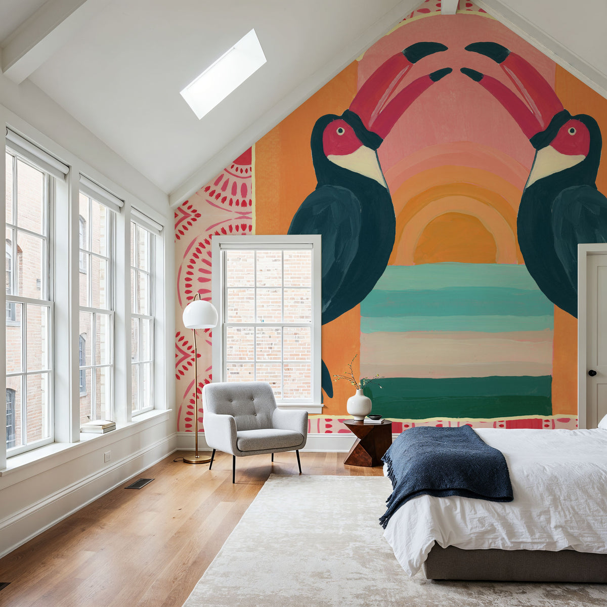 Tropical Birds IV Mural Wallpaper - room preview 03