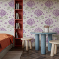 Hydrangea in the Air, Purple Mural Wallpaper - room preview 03