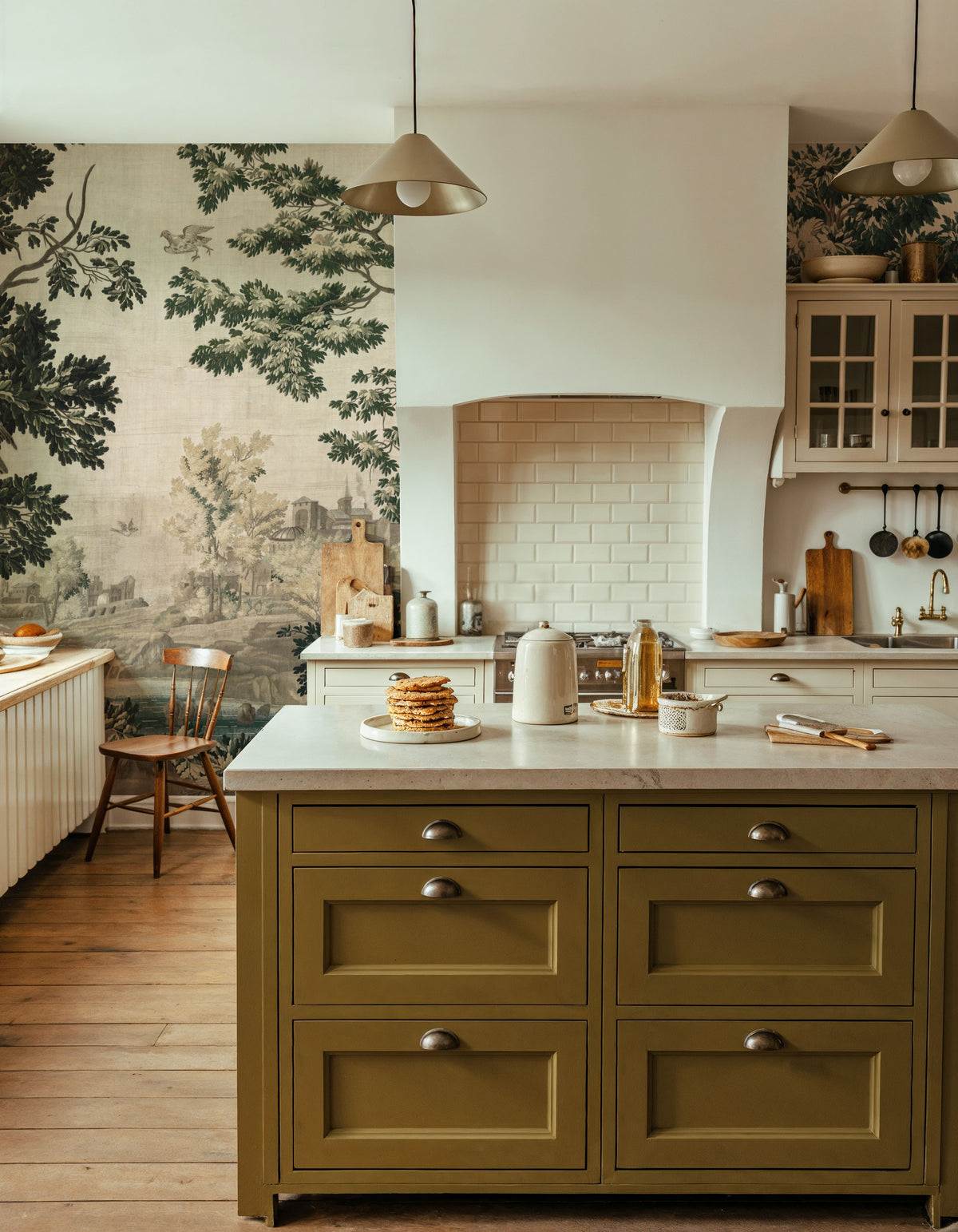 Enchanted Grove Tapestry, Greens Mural Wallpaper - room preview 03