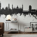 Zaragoza Spain Skyline Black & White Mural Wallpaper - room preview 03
