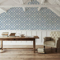 Blue Fields Dark Mural Wallpaper - room preview 03