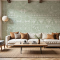 Floral Mood Green Mural Wallpaper - Neutral Tone - room preview 03