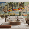 Greetings From Benton Harbor Flowers Mural Wallpaper - room preview 03