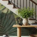 Big Monstera Leaves, Olive Mural Wallpaper - room preview 03