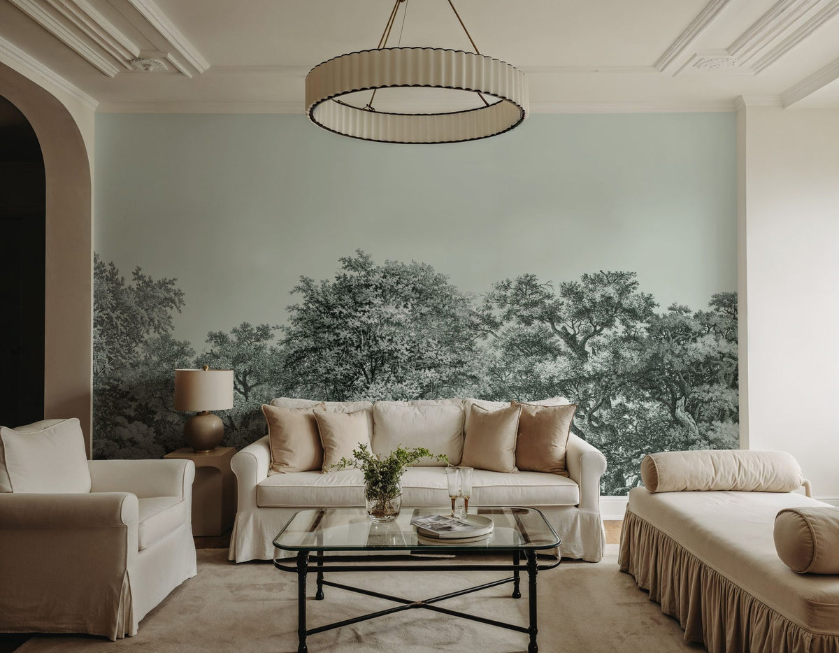 Over the Treetops, Seafoam Mural Wallpaper - room preview 03