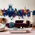Winchester England Skyline Blue & Bronze Mural Wallpaper - room preview 03
