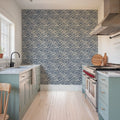 Swaying Leaves, Royal Blue Mural Wallpaper - room preview 03