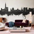 Strasbourg France Skyline Black & White Mural Wallpaper - room preview 03