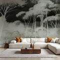 Seeing Through the Forest Green Mural Wallpaper - room preview 03