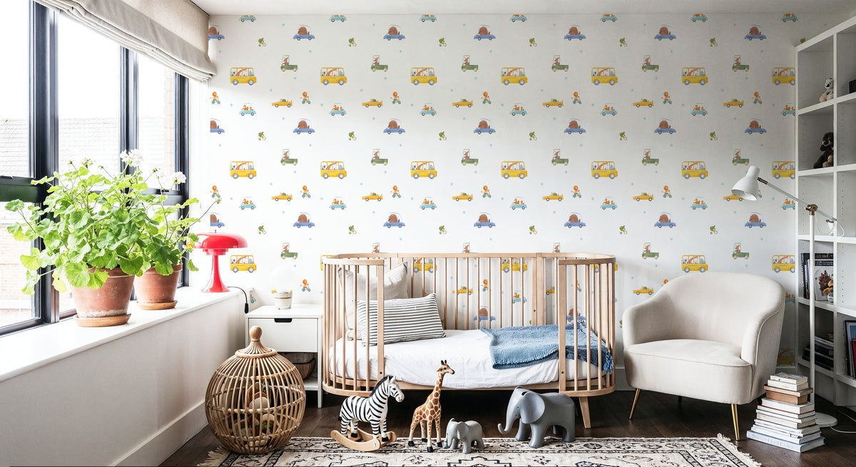 Riding My Car Mural Wallpaper - room preview 03